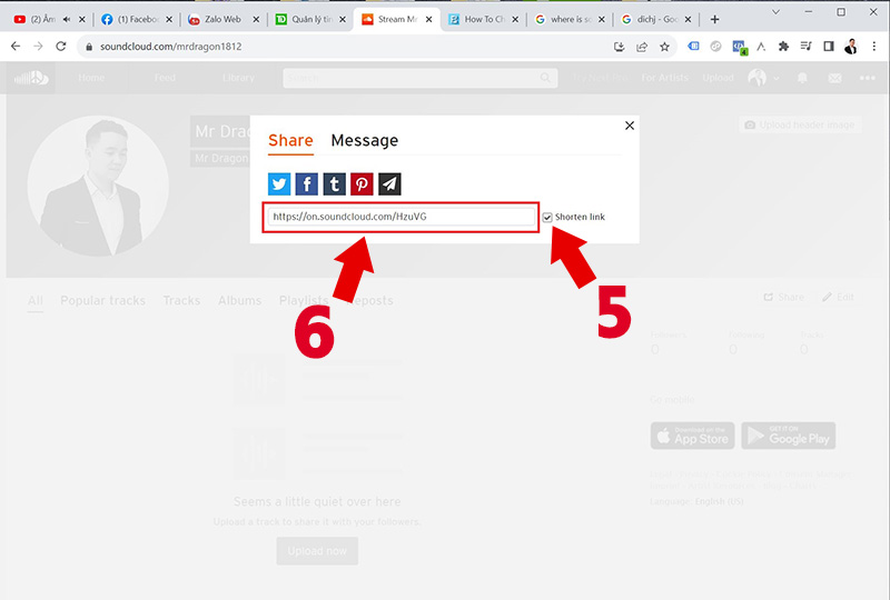 Where soundcloud profile url on desktop 5