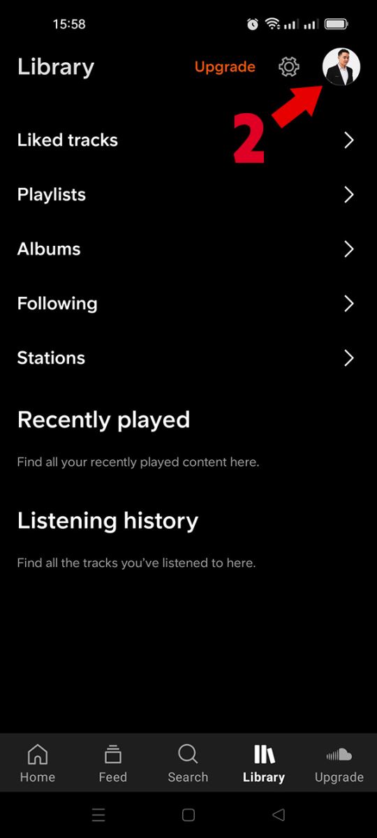 Where is soundcloud profile url on android 2